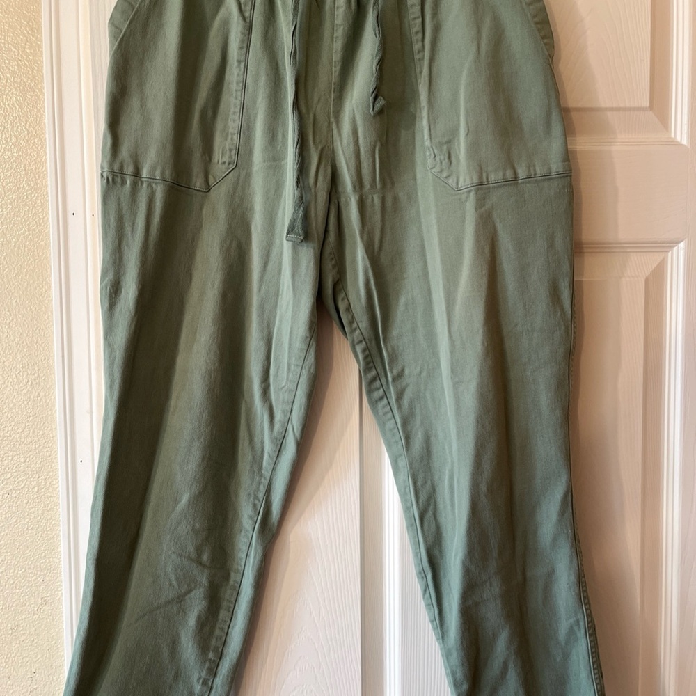 Fresh Produce Lagoon Green Tapered Leg Drawstring L Pockets!